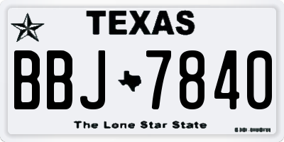 TX license plate BBJ7840