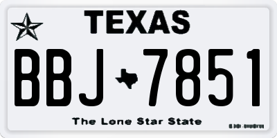 TX license plate BBJ7851