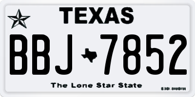 TX license plate BBJ7852