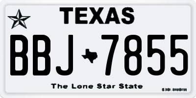 TX license plate BBJ7855