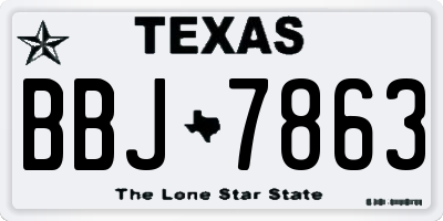 TX license plate BBJ7863