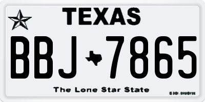 TX license plate BBJ7865
