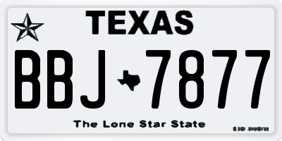 TX license plate BBJ7877