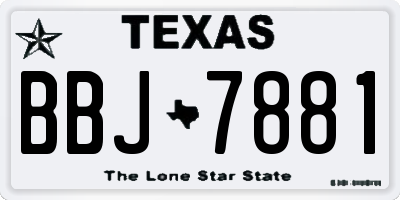 TX license plate BBJ7881