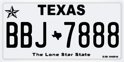 TX license plate BBJ7888