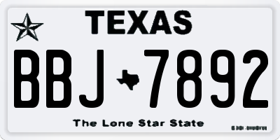 TX license plate BBJ7892