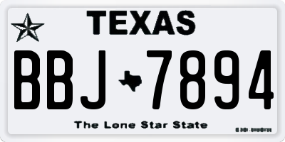 TX license plate BBJ7894