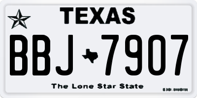 TX license plate BBJ7907