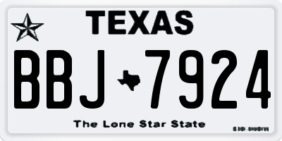 TX license plate BBJ7924