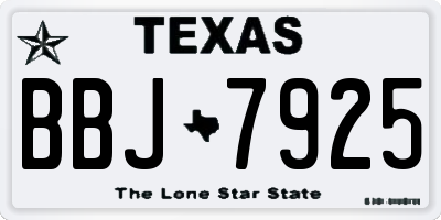 TX license plate BBJ7925