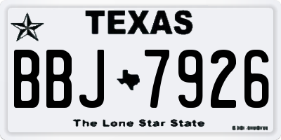 TX license plate BBJ7926