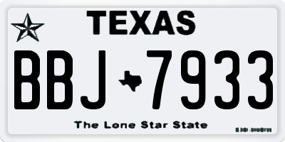TX license plate BBJ7933