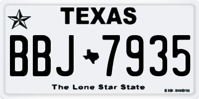 TX license plate BBJ7935