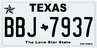 TX license plate BBJ7937