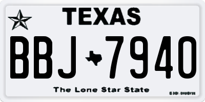 TX license plate BBJ7940