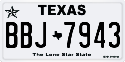 TX license plate BBJ7943