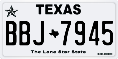 TX license plate BBJ7945