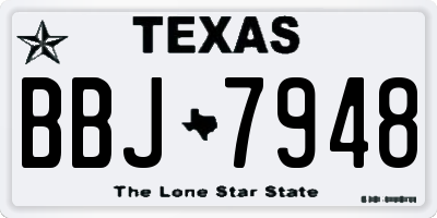 TX license plate BBJ7948