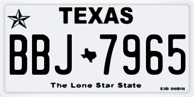 TX license plate BBJ7965