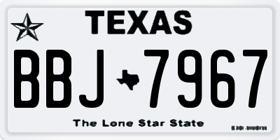 TX license plate BBJ7967
