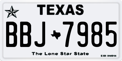 TX license plate BBJ7985