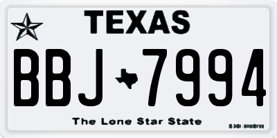 TX license plate BBJ7994