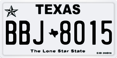 TX license plate BBJ8015