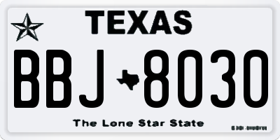 TX license plate BBJ8030