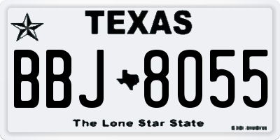 TX license plate BBJ8055