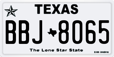 TX license plate BBJ8065