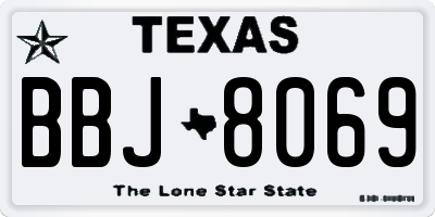 TX license plate BBJ8069