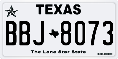 TX license plate BBJ8073