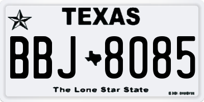 TX license plate BBJ8085