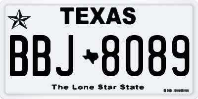 TX license plate BBJ8089