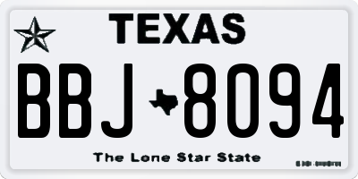 TX license plate BBJ8094