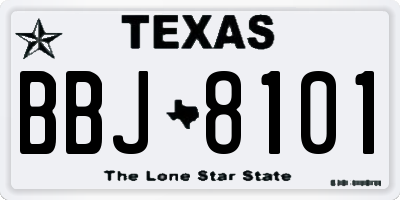 TX license plate BBJ8101
