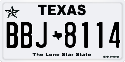 TX license plate BBJ8114