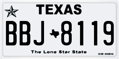 TX license plate BBJ8119