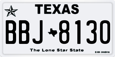 TX license plate BBJ8130