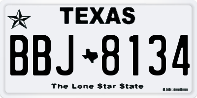 TX license plate BBJ8134