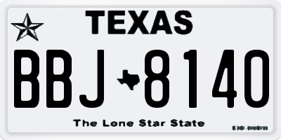 TX license plate BBJ8140