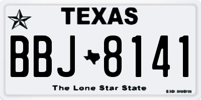 TX license plate BBJ8141