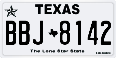 TX license plate BBJ8142