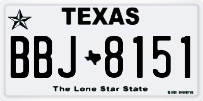 TX license plate BBJ8151