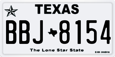 TX license plate BBJ8154