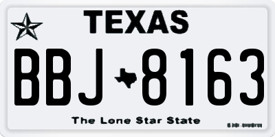 TX license plate BBJ8163
