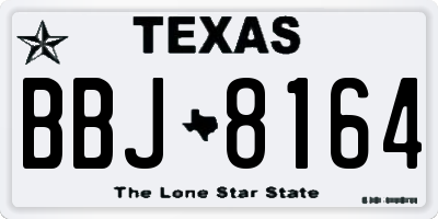 TX license plate BBJ8164