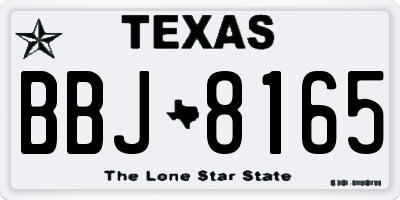 TX license plate BBJ8165