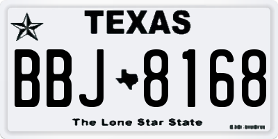 TX license plate BBJ8168