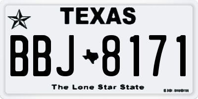 TX license plate BBJ8171